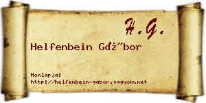 Helfenbein Gábor névjegykártya